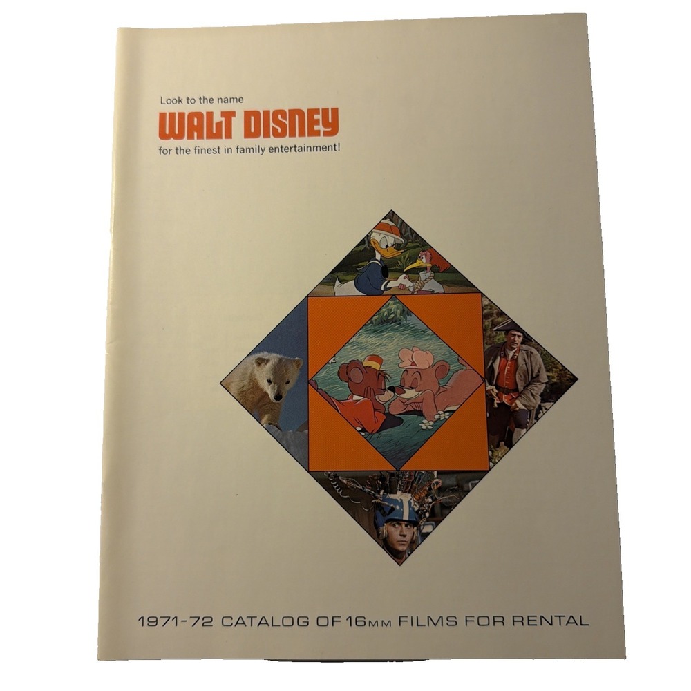 Walt Disney 1971-1972 Original Catalog 16mm Films For Rental Movie Magazine